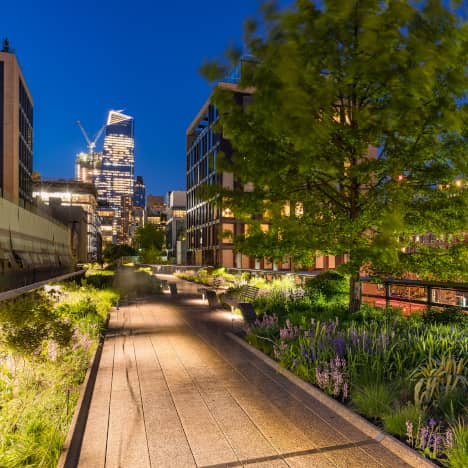 Night time view from the High Line.