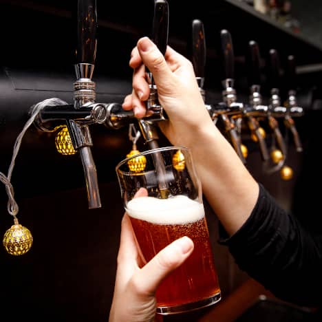 Ale poured from a tap