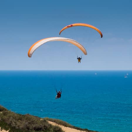 A pair of paragliders