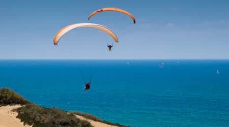 A pair of paragliders