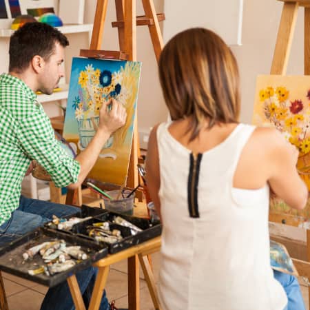 Couple Painting Together