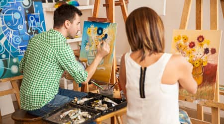 Couple Painting Together