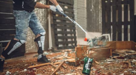 Man Participating at a Rage Room