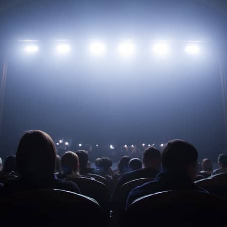 Audience at a traveling Broadway show