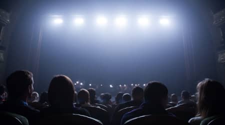 Audience at a traveling Broadway show