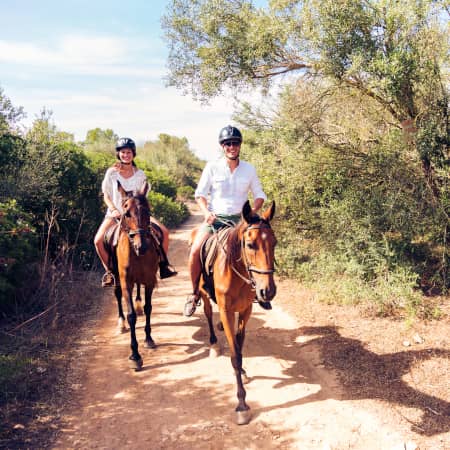 Couple on Horseback Ride