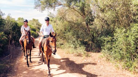 Couple on Horseback Ride