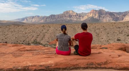 Couple dating in Las Vegas at Red Rock Canyon