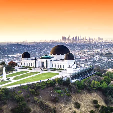 The Griffith Observatory with Downtown LA in Background