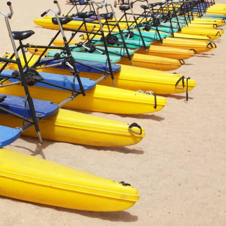 Hydrobikes on a Beach