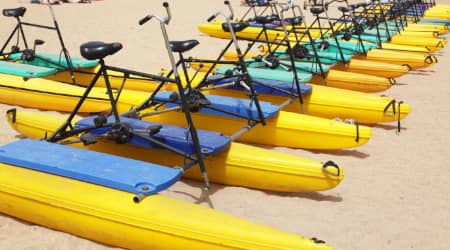 Hydrobikes on a Beach