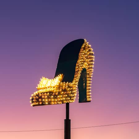 Neon Shoe outside of the Neon Museum, Las Vegas