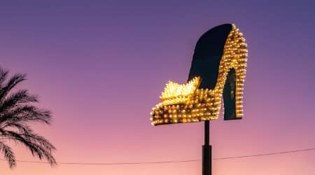 Neon Shoe outside of the Neon Museum, Las Vegas