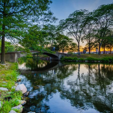 Charles River Esplanade at Sunset