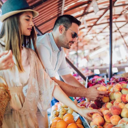 Couple at Farmer's Market