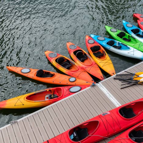 Kayaks in Boston Harbor