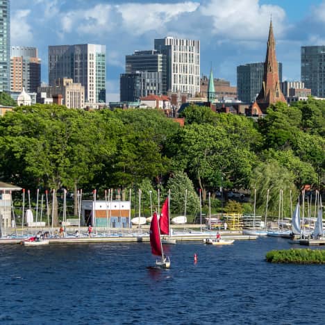 Sailboa on Charles River