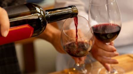 Couple sharing wine