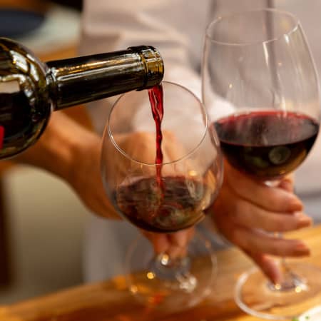 Couple sharing wine